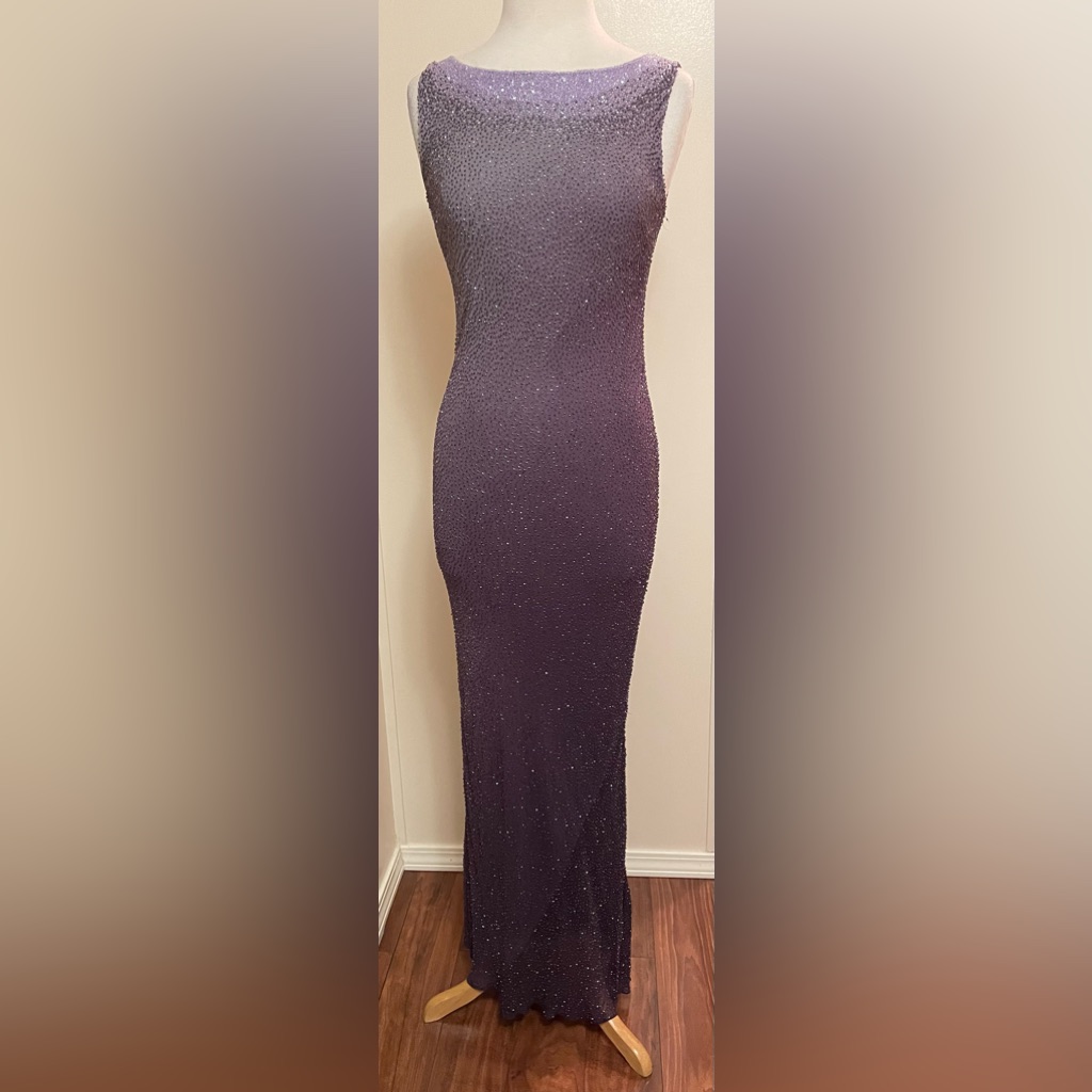 Worn Once Sequin Sleeveless Deep Back V-Neck Evening Dress Size Small